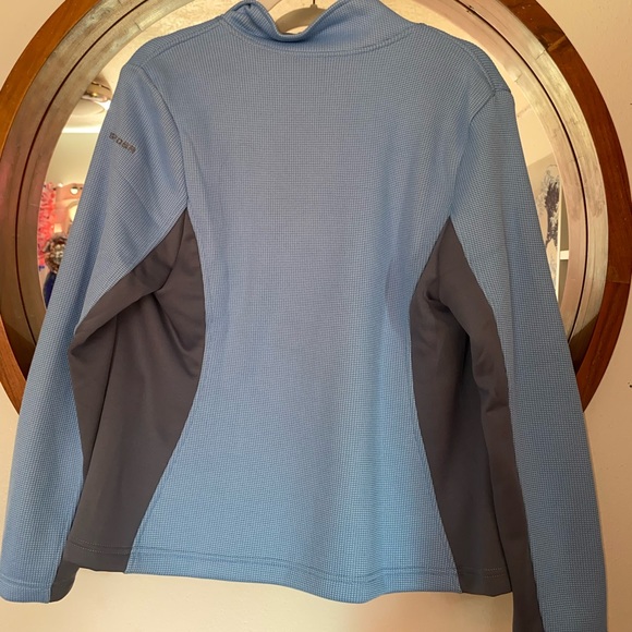 Spyder Womens Speedo Jacket Powder Blue Waffle Knit Fleece Zip Lghtweight - Picture 6 of 8